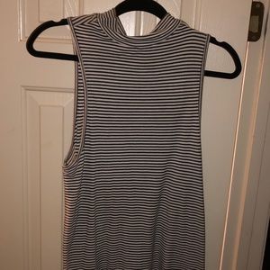 High neck striped top